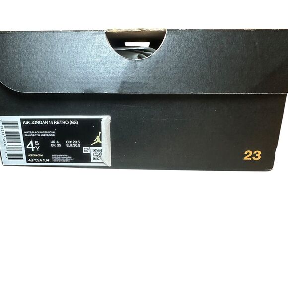 Nike Air Jordan 14 Retro GS Hyper Royal/Black/White Youth 4.5 Unisex 487524-104 - Picture 9 of 11